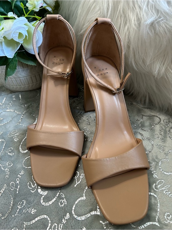 a new day Shoes - NEW a new day Nude/Tan Size 11 Block Heel Ankle Strap Sandals